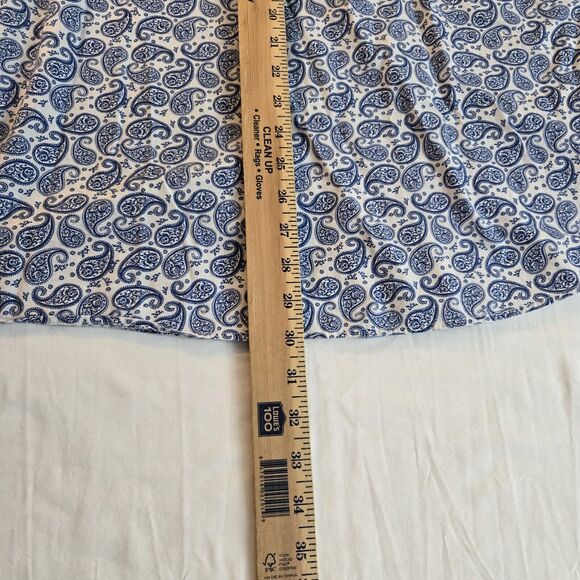 Cremieux Premium Denim Paisley Button Up Shirt White Blue Coastal Men XL - Picture 6 of 10